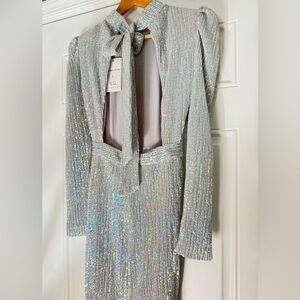 Lavish Alice Shimmering Silver Sequin Jacket